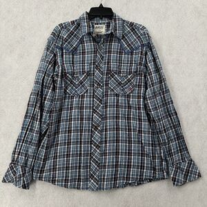 Ariat Shirt Mens Large Retro Fit Pearl Snap Button Up‎ Western Plaid Long Sleeve